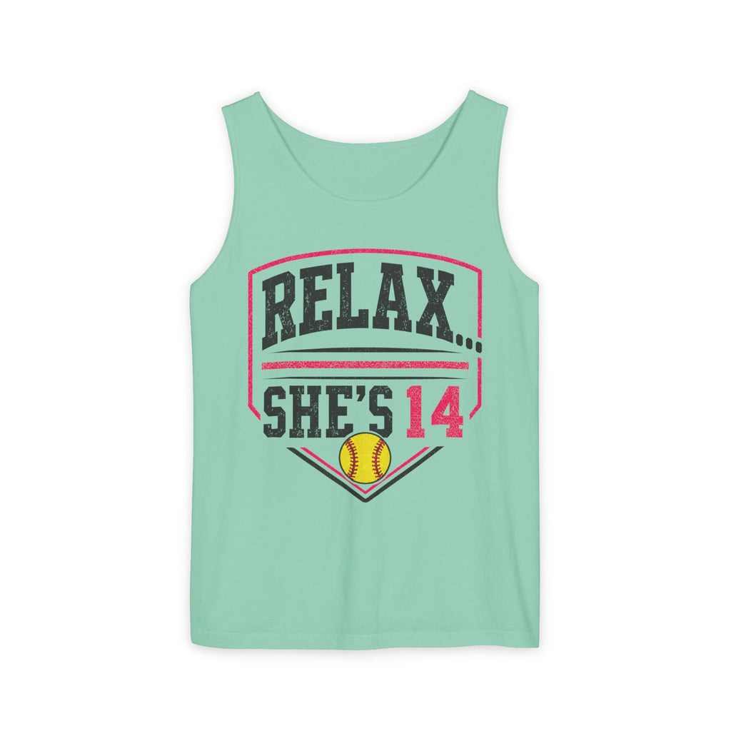 Relax… She's 14 Softball Parents Tank Top