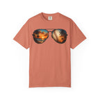 Sunglass Sunset Baseball T-Shirt — Beach & Sports Graphic Tee