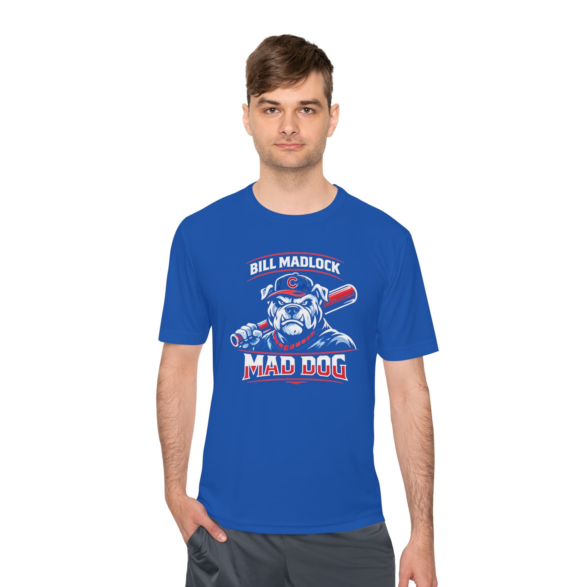 Mad Dog Baseball Cubs Tee — "Bill Madlock" Vintage Mascot Moisture‑Wicking Shirt