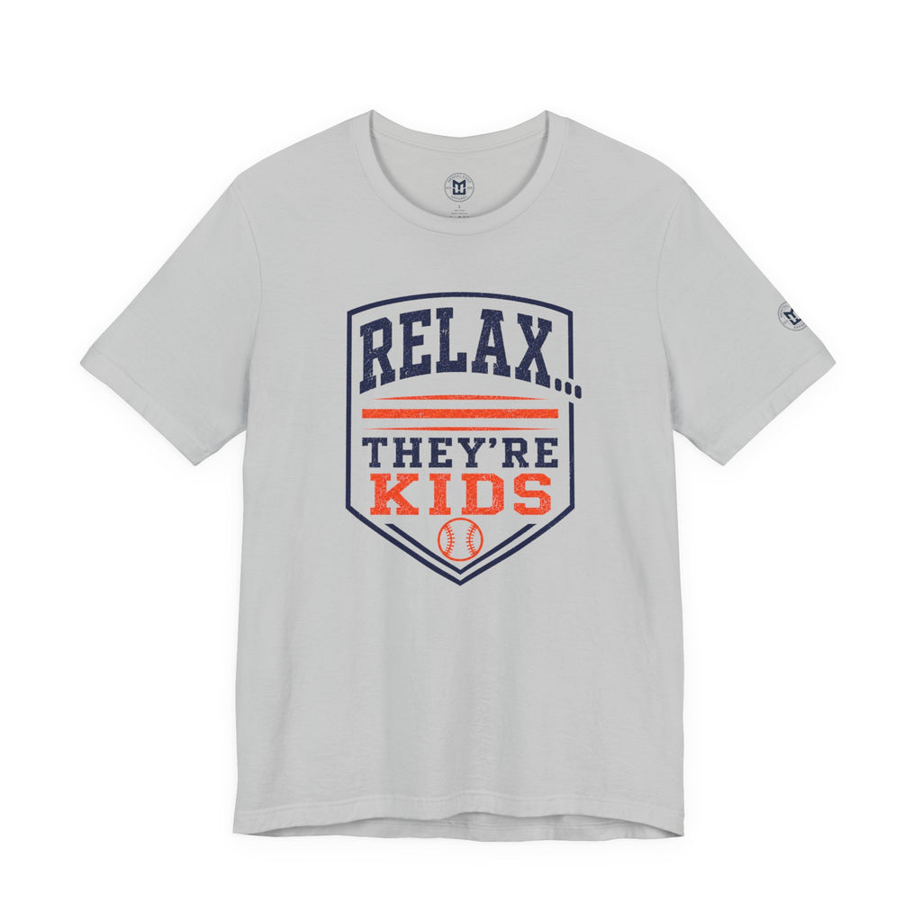 Relax They're Kids Baseball Parent T-Shirt - Navy Orange