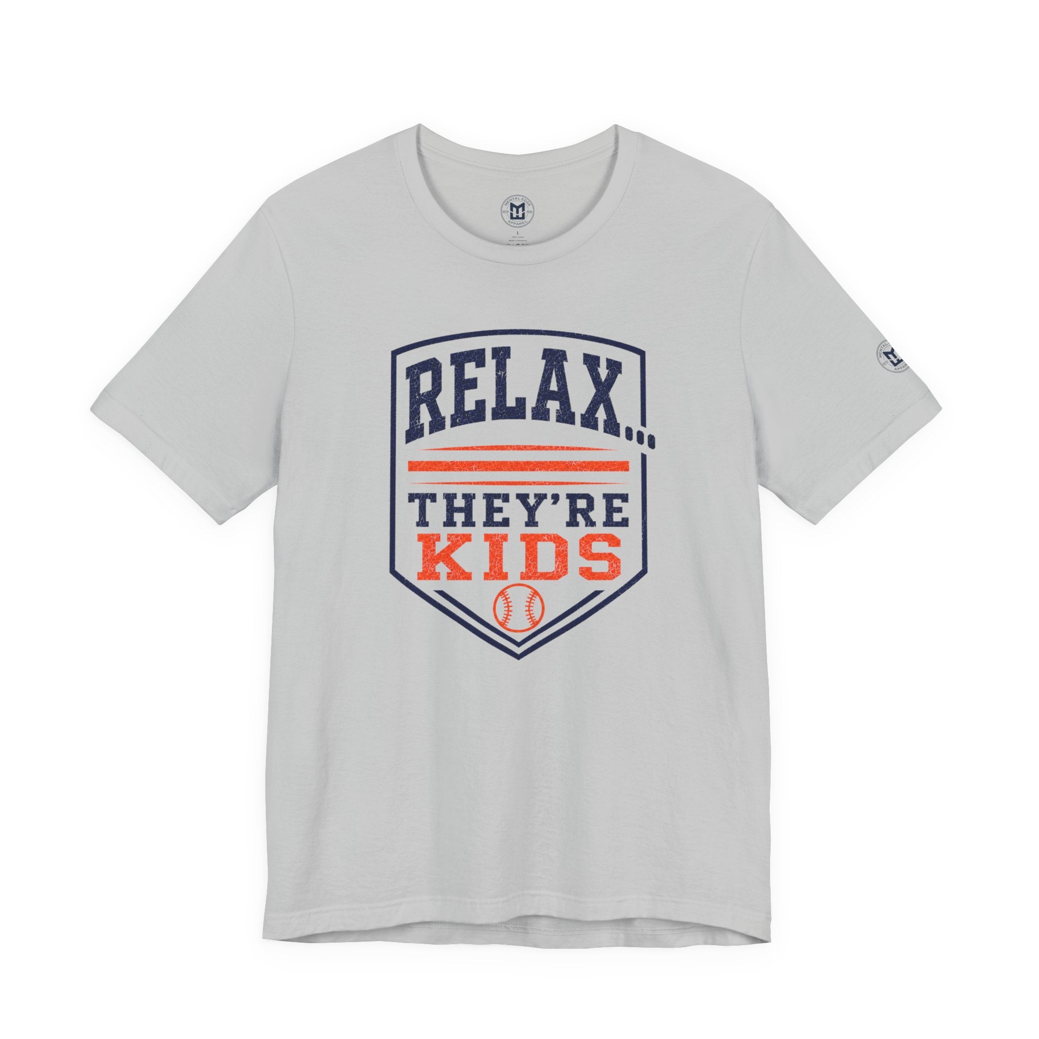 Relax They're Kids Baseball Parent T-Shirt - Navy Orange
