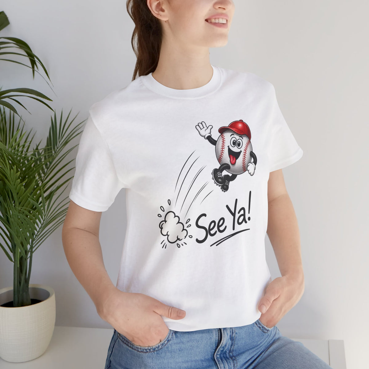 See Ya! Women's Baseball Cartoon Heater Tee