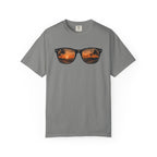 Sunset Sunglasses Baseball T-Shirt — Tropical Beach Reflection Tee