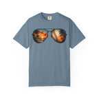 Sunglass Sunset Baseball T-Shirt — Beach & Sports Graphic Tee