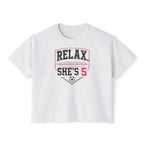 Relax She's 5 Soccer Graphic Women's Boxy Tee