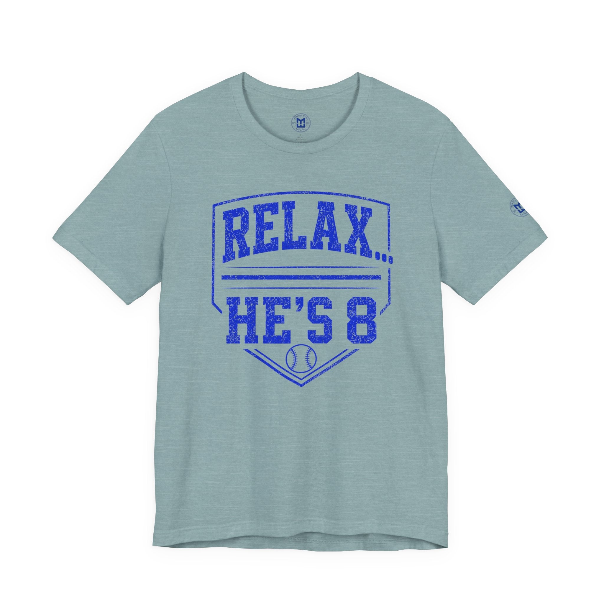 Relax... He's 8 Baseball Parent T-Shirt - Royal Blue