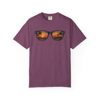 Sunset Sunglasses Baseball T-Shirt — Tropical Beach Reflection Tee