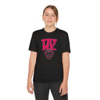 Try Me Youth Baseball Dri-Fit Tee – Catcher Mask Graphic