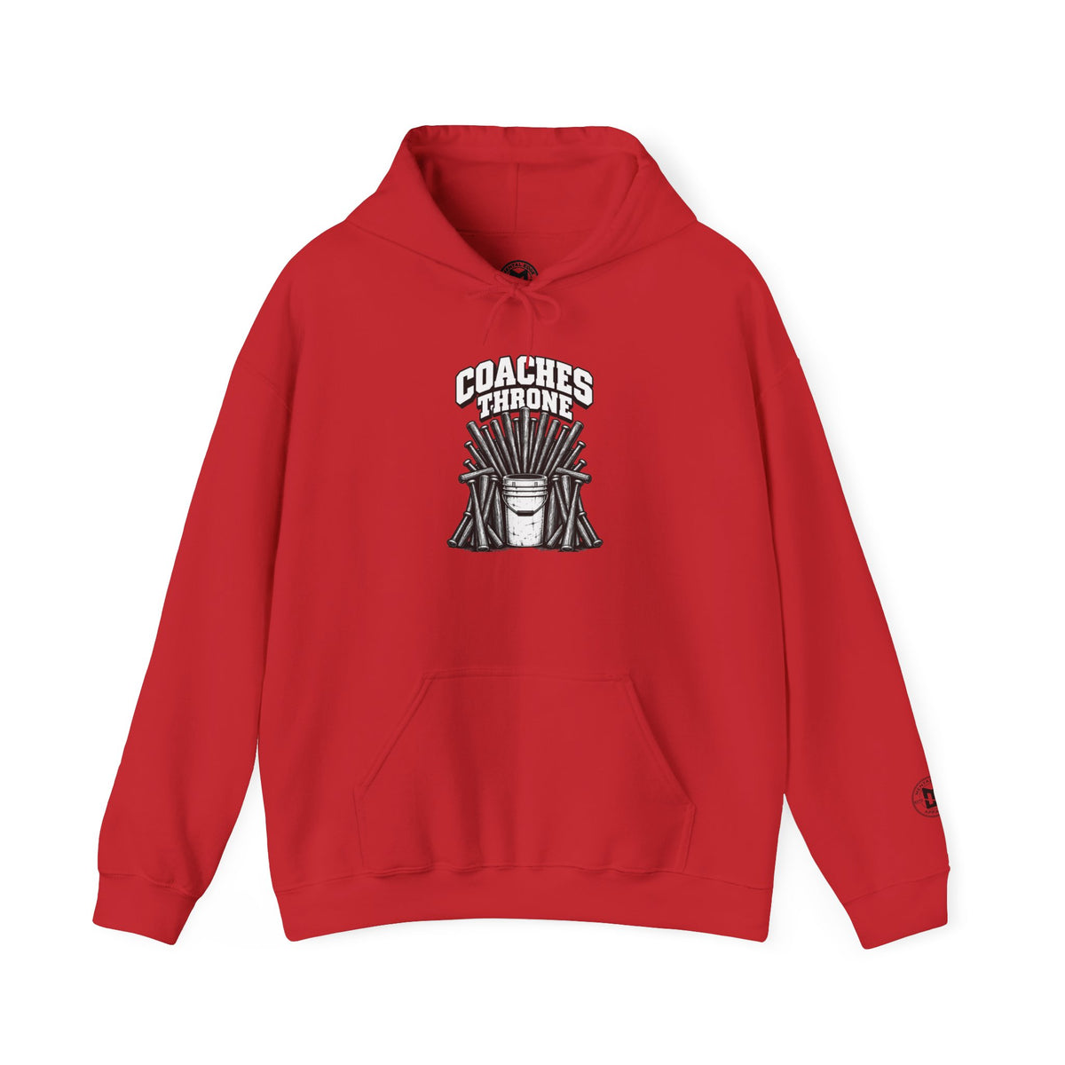 Coaches Throne Baseball Bucket Hoodie — Sports Coach Gift Pullover