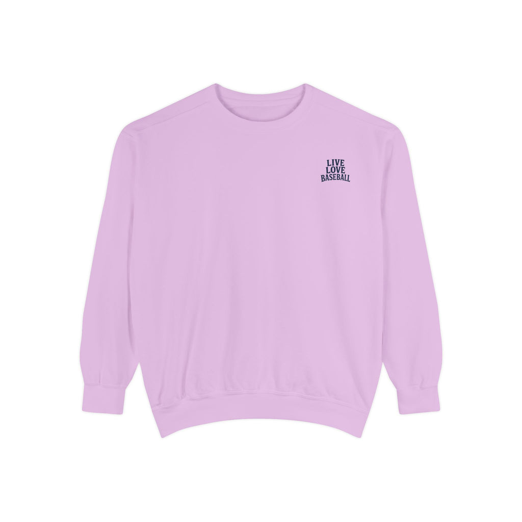 Baseball Sweatshirt — "Live Love Baseball" Vintage Sunset Crewneck Unisex