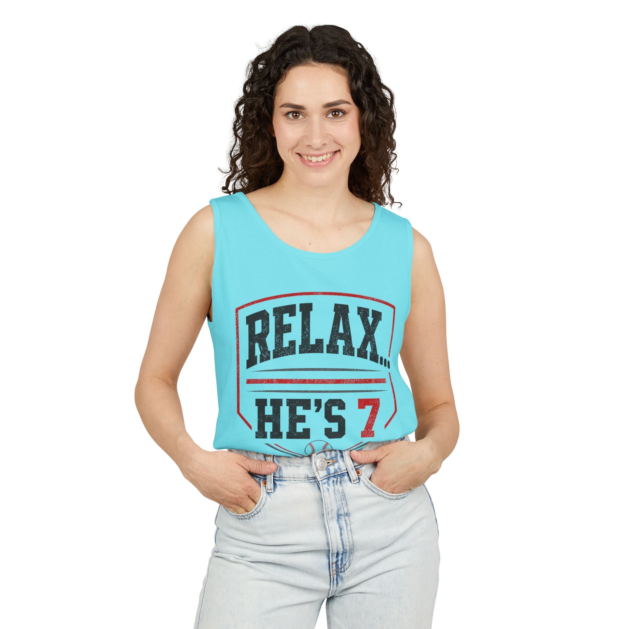 Relax... He's 7 Baseball Parents Tank Top
