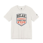 Relax They're Kids Baseball Parent T-Shirt — Black Orange