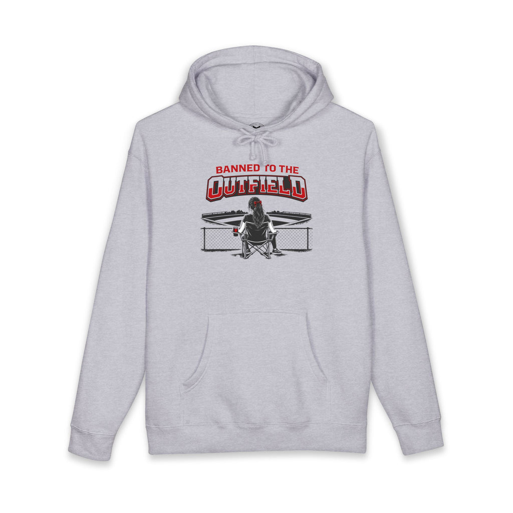 Woman's “Banned to the Outfield” Graphic Hoodie Sweatshirt