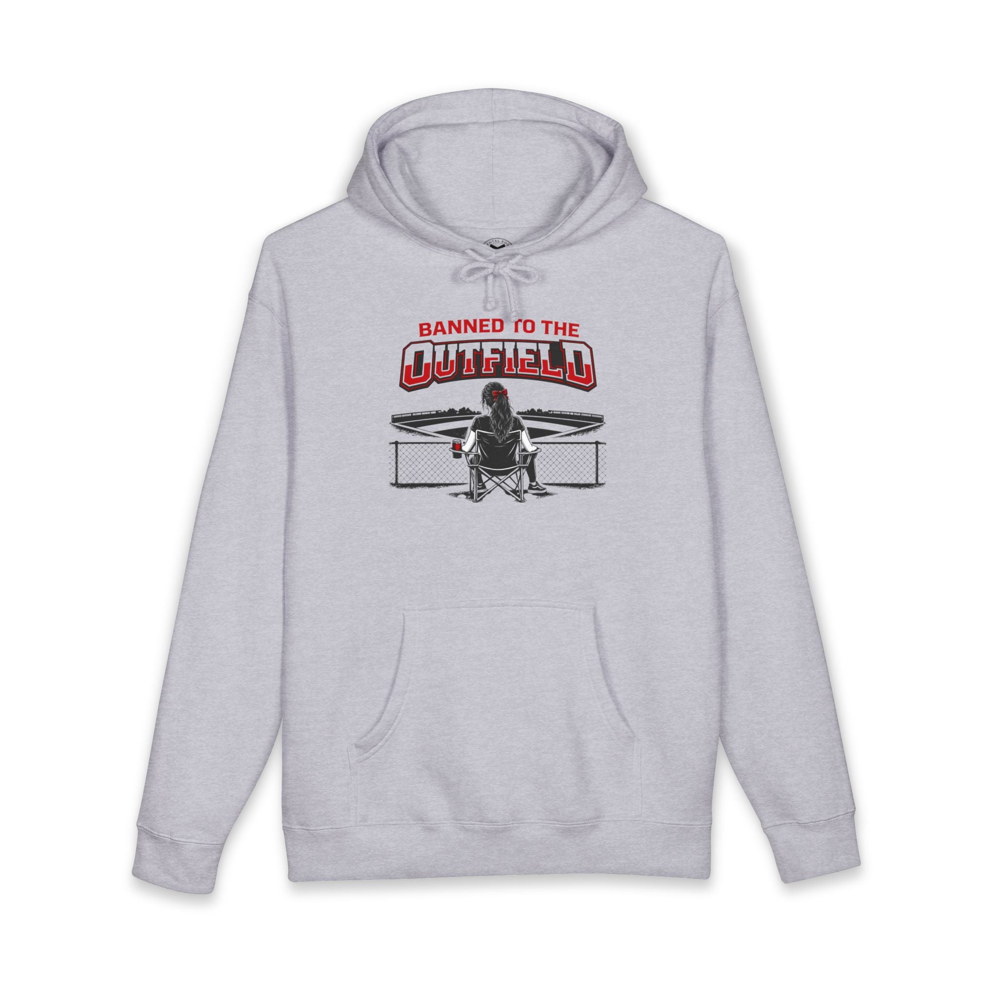 Woman's “Banned to the Outfield” Graphic Hoodie Sweatshirt