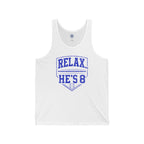 Relax... He’s 8 Baseball Parent Tank Top