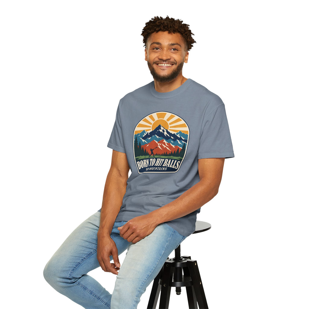 Born to Hit Balls Over Mountains T-Shirt — Unisex Vintage Mountain Comfort Colors Graphic Tee