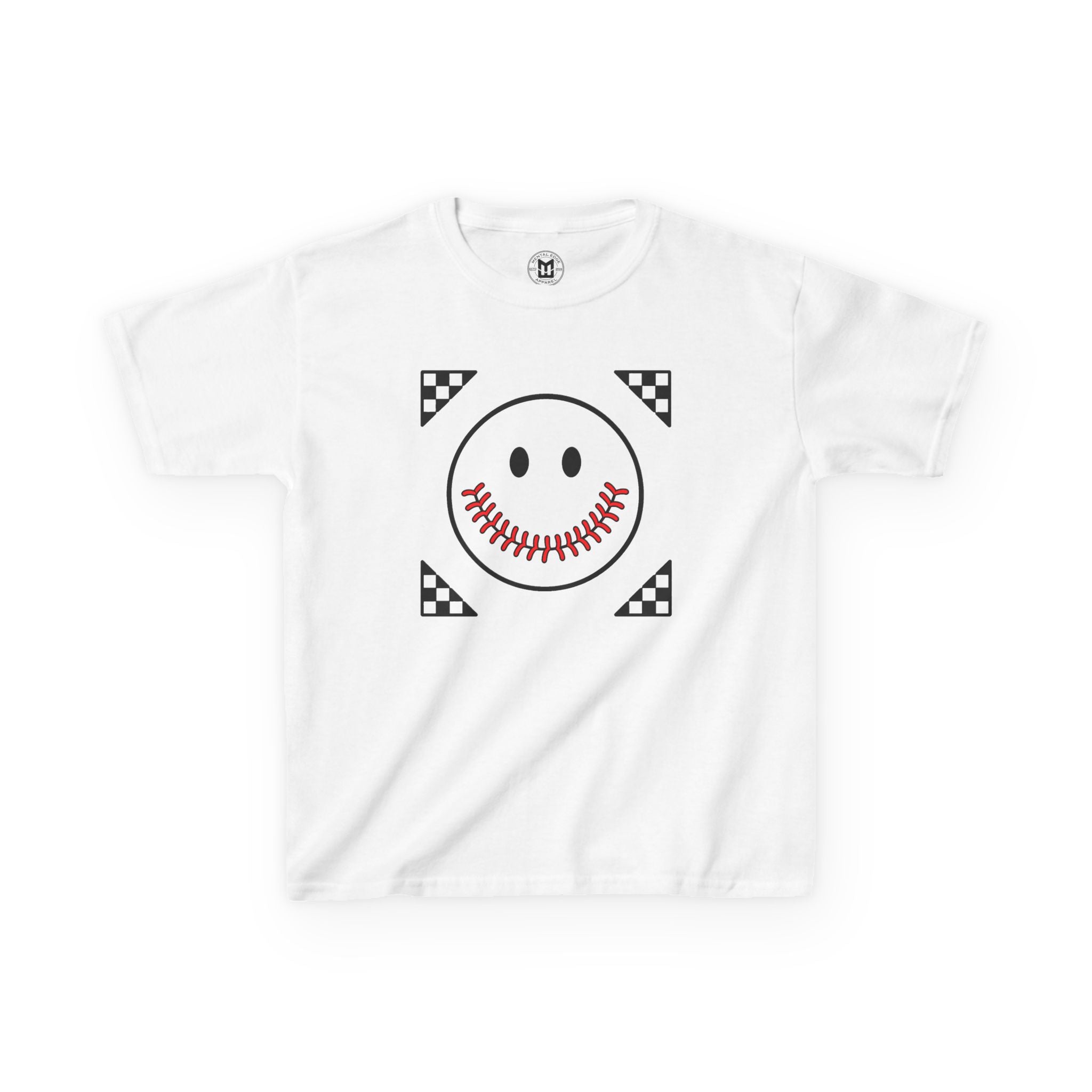Kids T-Shirt — "Smily Baseball Seams Face" Baseball Tee