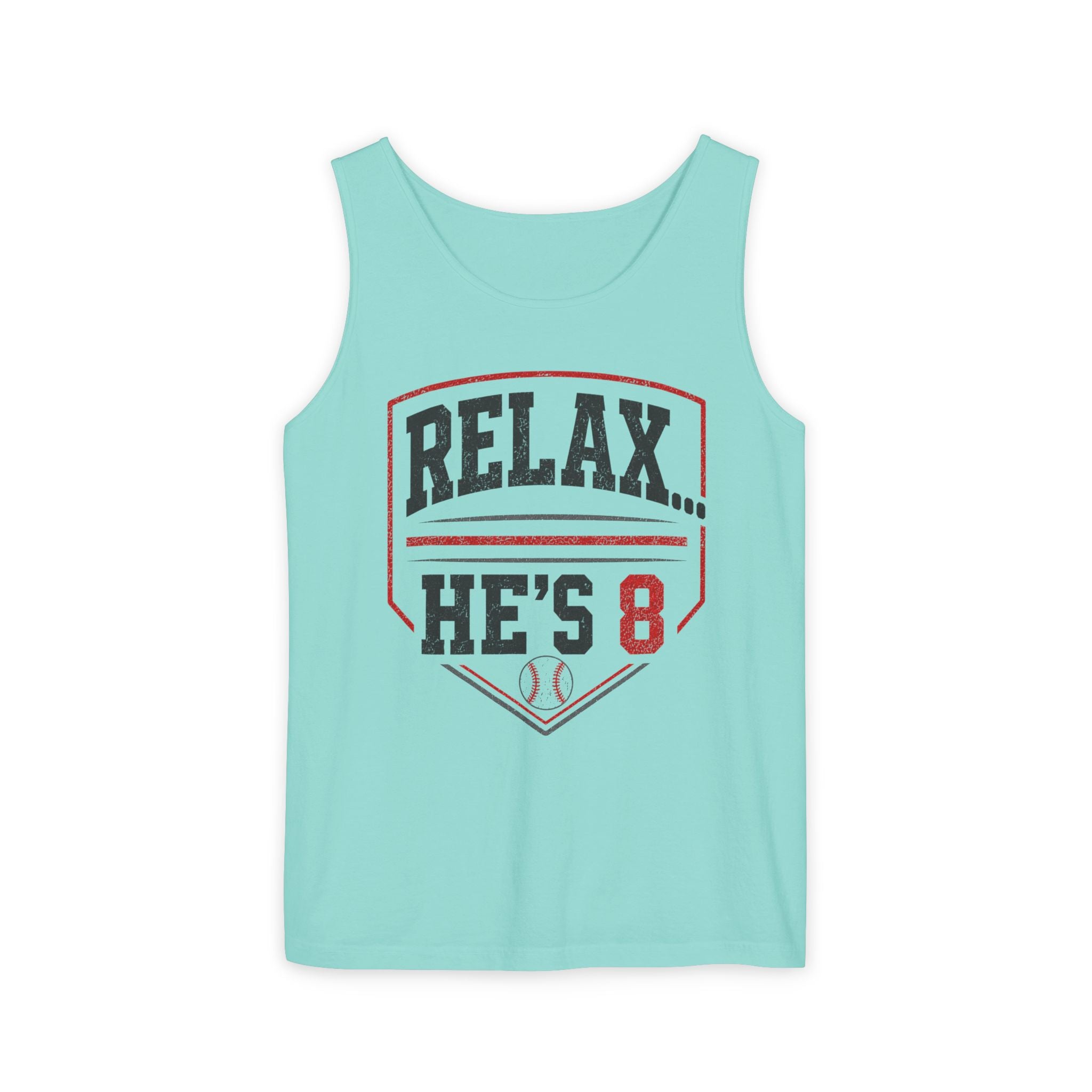 Relax... He's 8 Baseball Parent Tank Top
