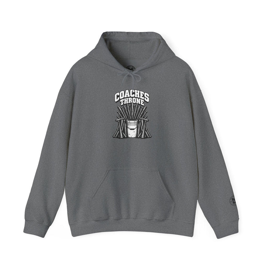 Coaches Throne Baseball Bucket Hoodie — Sports Coach Gift Pullover