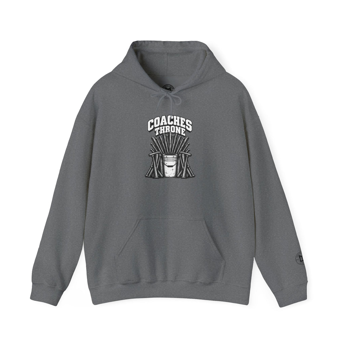 Coaches Throne Baseball Bucket Hoodie — Sports Coach Gift Pullover