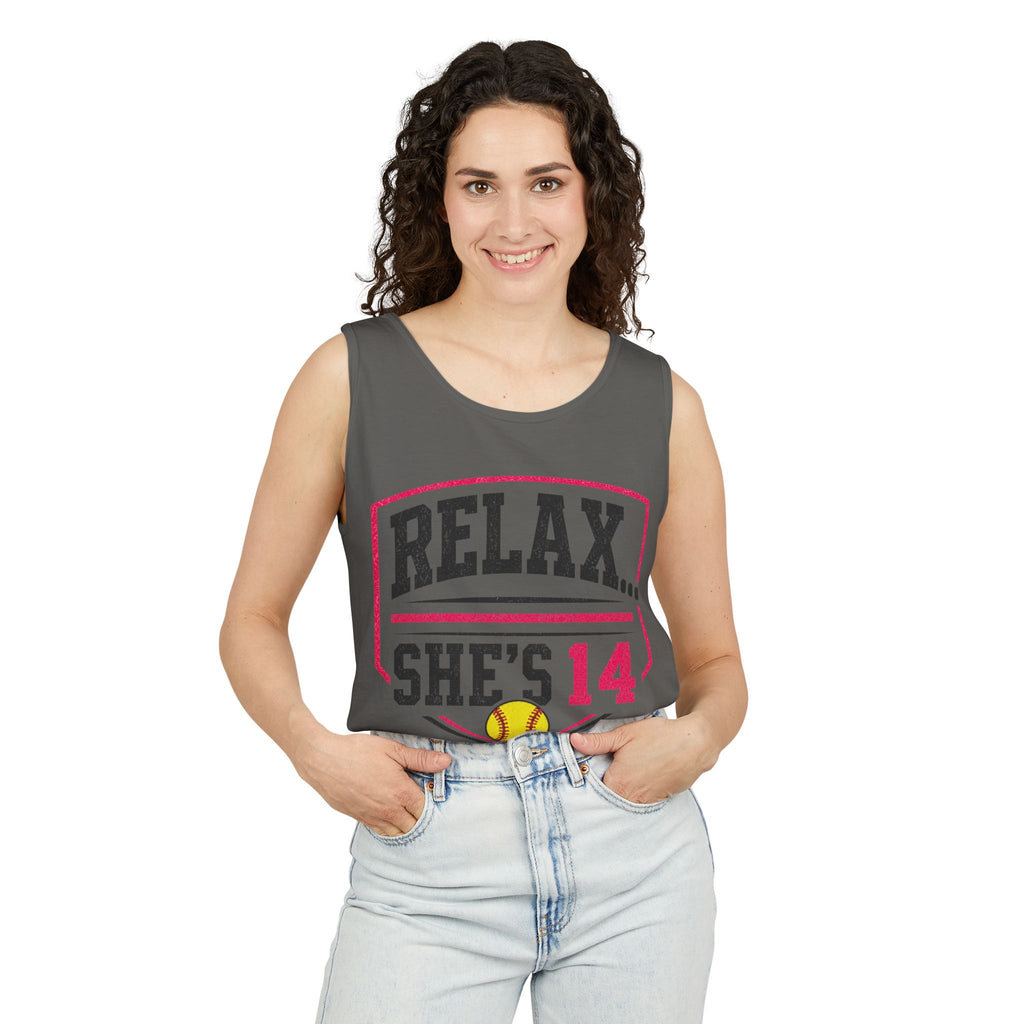 Relax… She's 14 Softball Parents Tank Top
