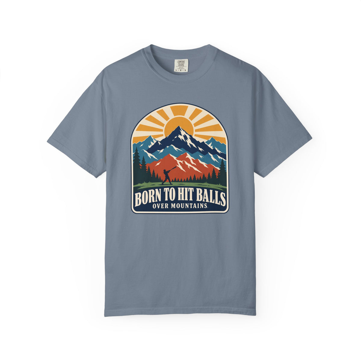 Born to Hit Balls Over Mountains T-Shirt — Unisex Vintage Mountain Comfort Colors Graphic Tee