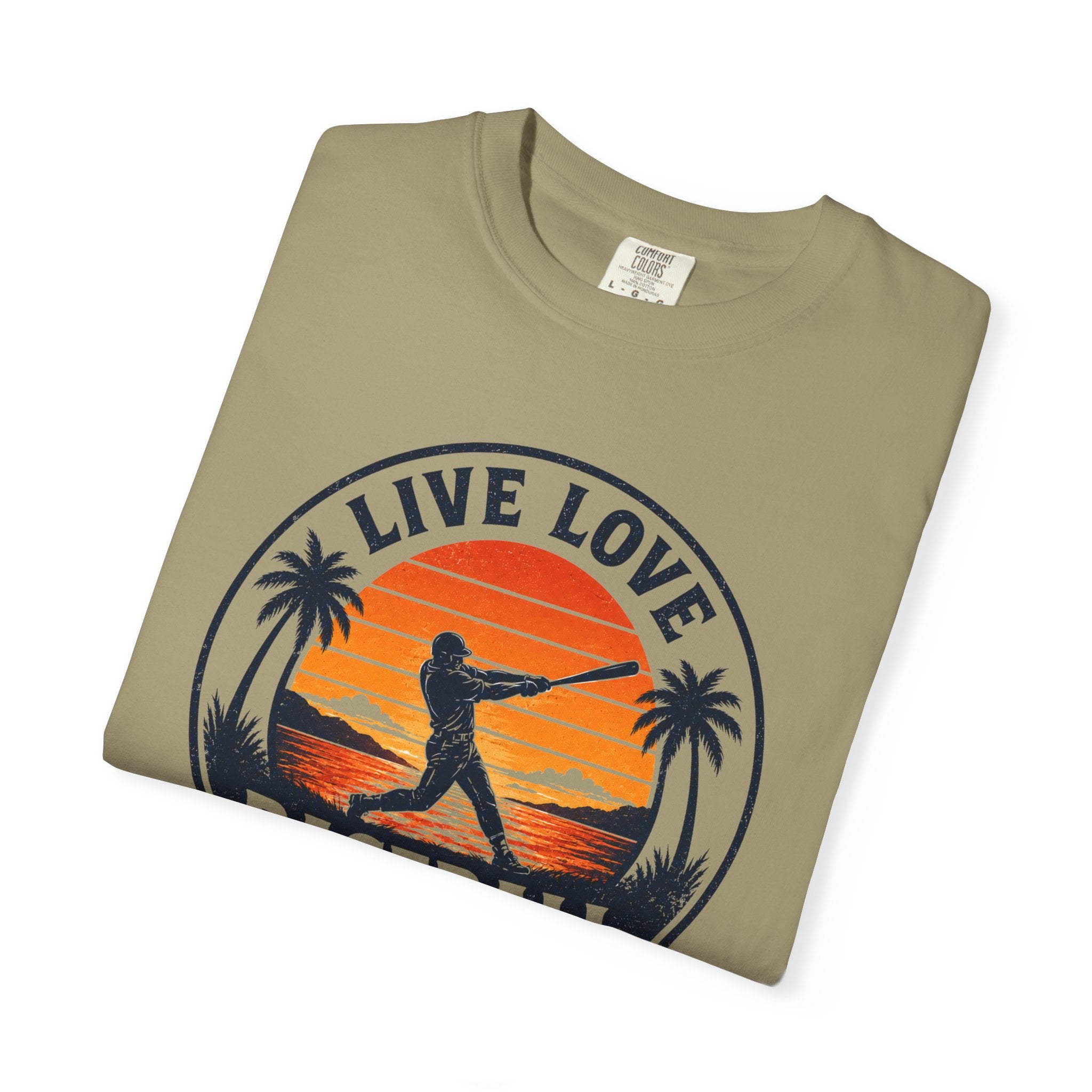 Live Love Baseball Unisex Garment-Dyed T-shirt