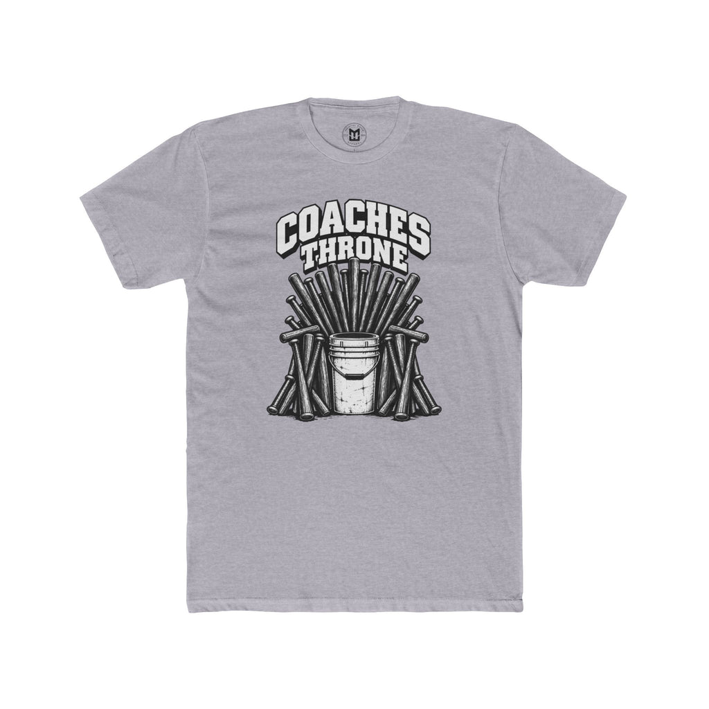Coaches Throne Baseball Bucket T-Shirt — Funny Coach Gift Tee (Bucket & Whistle Graphic)