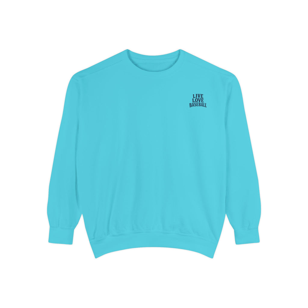 Baseball Sweatshirt — "Live Love Baseball" Vintage Sunset Crewneck Unisex