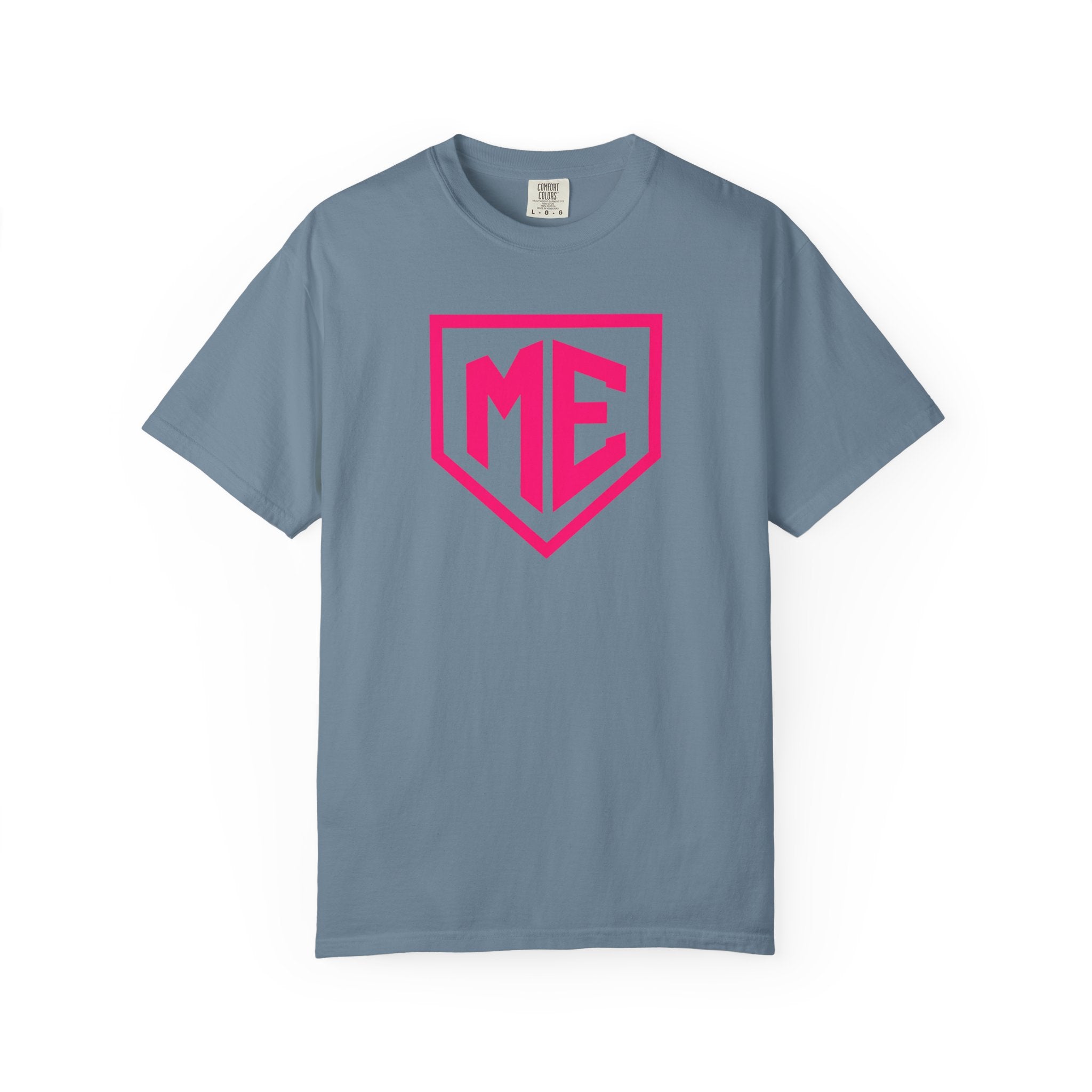 ME Mental Edge Baseball Plate T‑Shirt — Pink Monogram Graphic Comfort Colors Tee