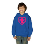 Youth Hoodie – 'ME' Pink Shield Front & "Mental Edge" Back Athletic Logo