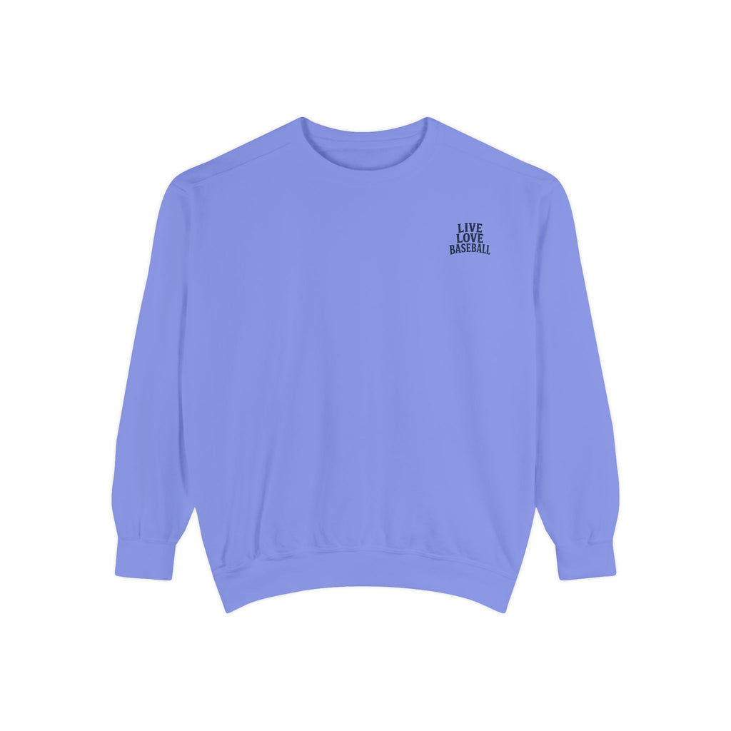 Baseball Sweatshirt — "Live Love Baseball" Vintage Sunset Crewneck Unisex