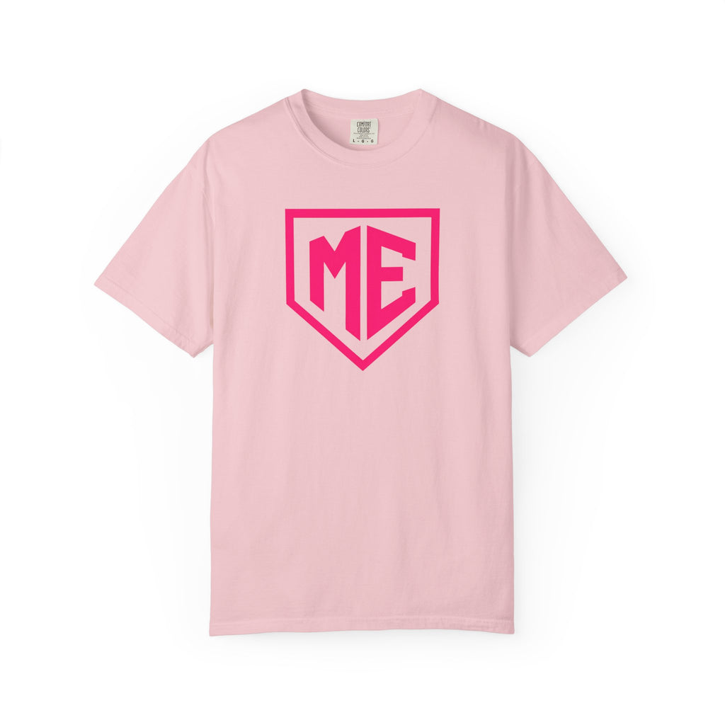 ME Mental Edge Baseball Plate T‑Shirt — Pink Monogram Graphic Comfort Colors Tee