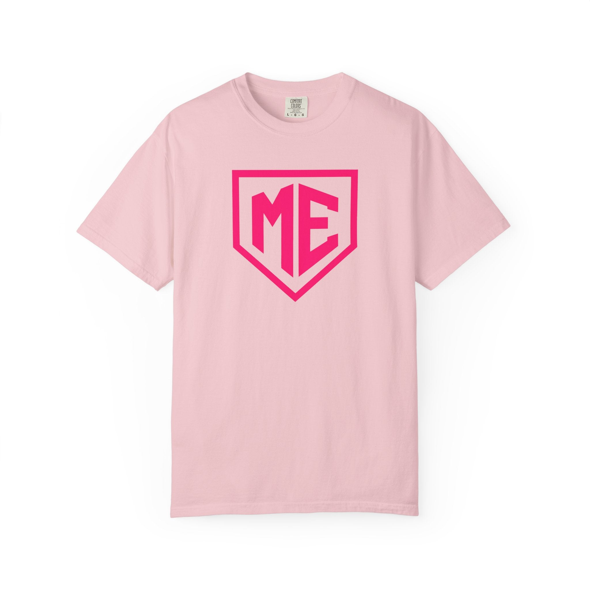 ME Mental Edge Baseball Plate T‑Shirt — Pink Monogram Graphic Comfort Colors Tee