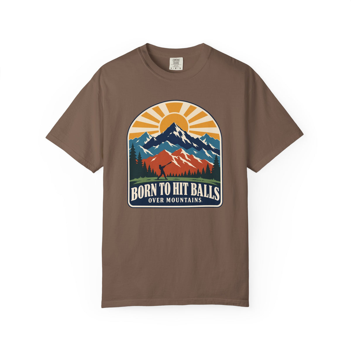 Born to Hit Balls Over Mountains T-Shirt — Unisex Vintage Mountain Comfort Colors Graphic Tee