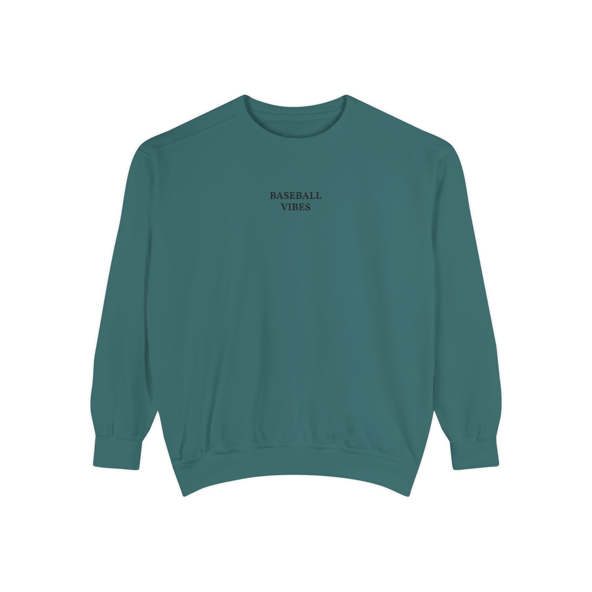 Baseball Vibes Sweatshirt — Minimalist White Crewneck