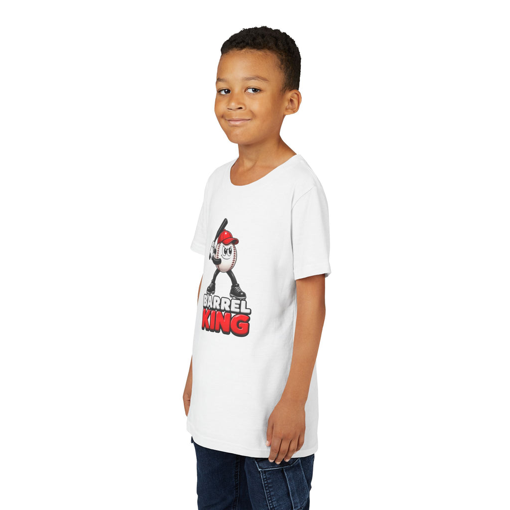 Youth Tee — 'Barrel King' Heater Baseball Cartoon Tee for Kids