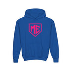 Youth Hoodie – 'ME' Pink Shield Front & "Mental Edge" Back Athletic Logo