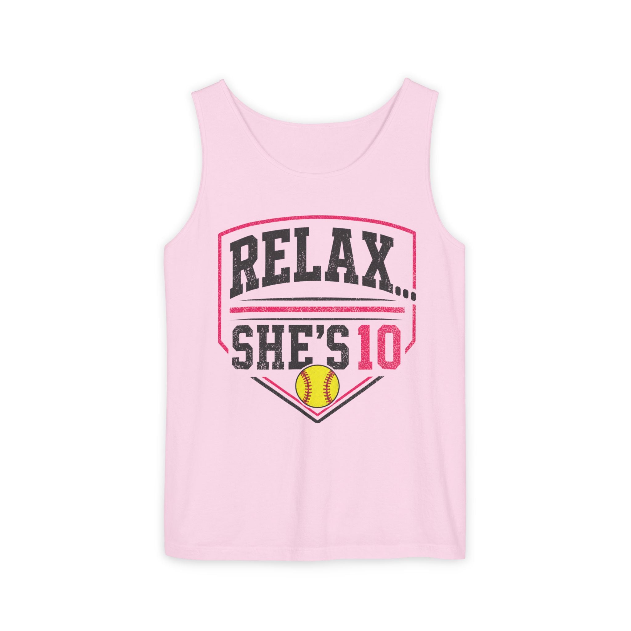 Relax She’s 10 Parent Softball Tank Top
