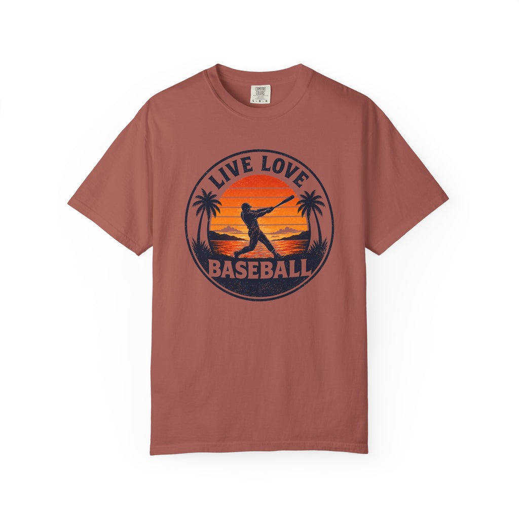 Live Love Baseball Unisex Garment-Dyed T-shirt