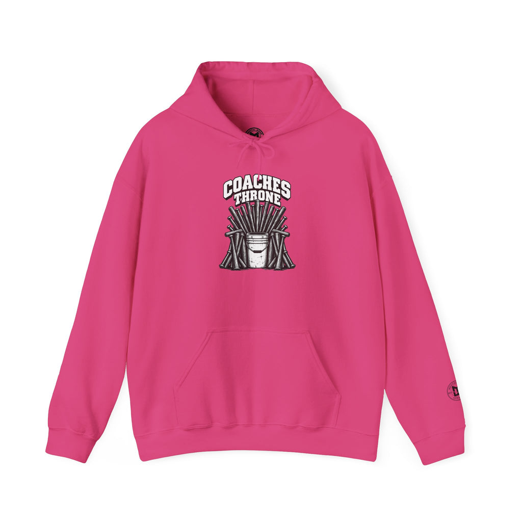 Coaches Throne Baseball Bucket Hoodie — Sports Coach Gift Pullover