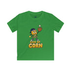 Kids Tee – 'Can of Corn' Baseball Corn Mascot Shirt for Children