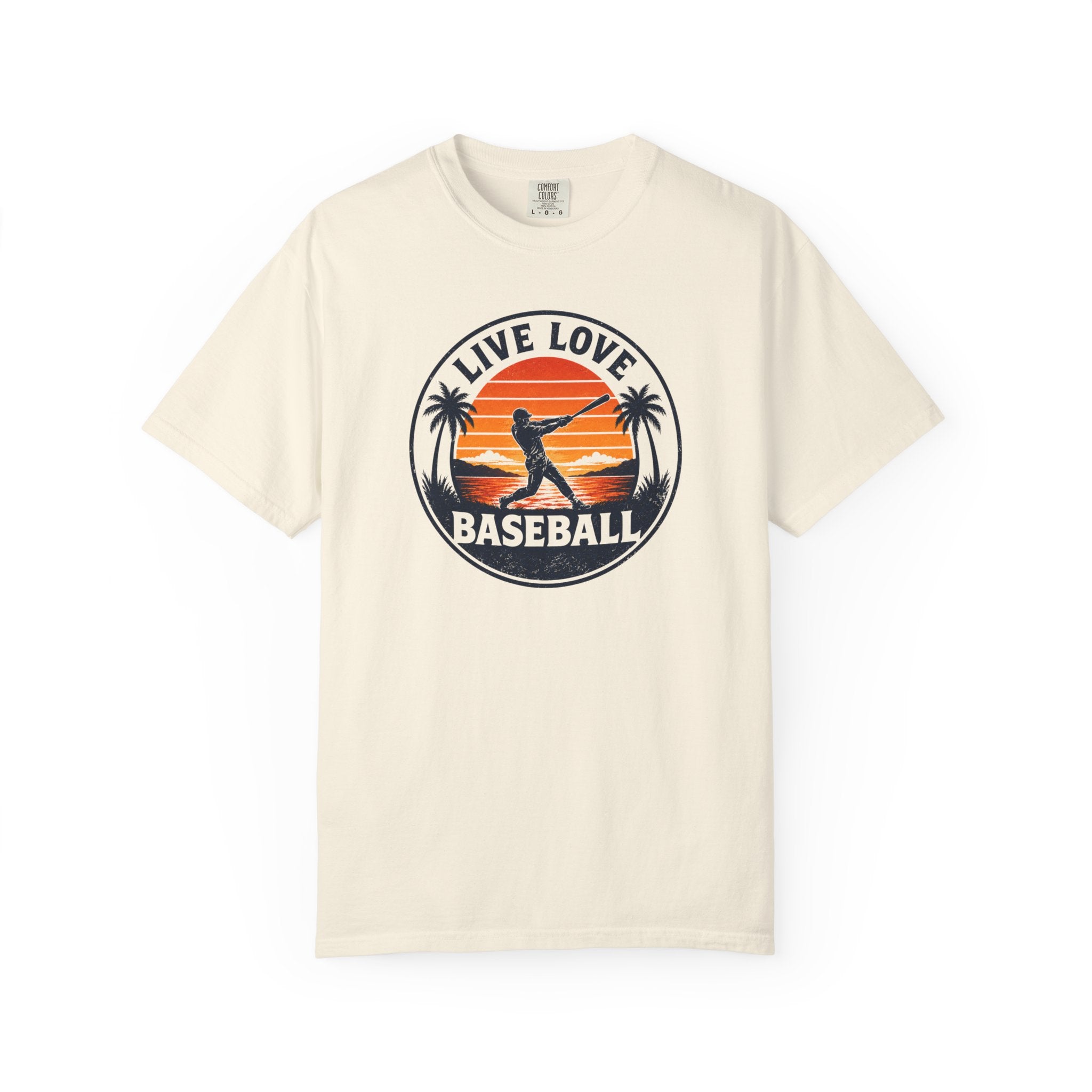 Live Love Baseball T-Shirt — Vintage Sunset Baseball Tee