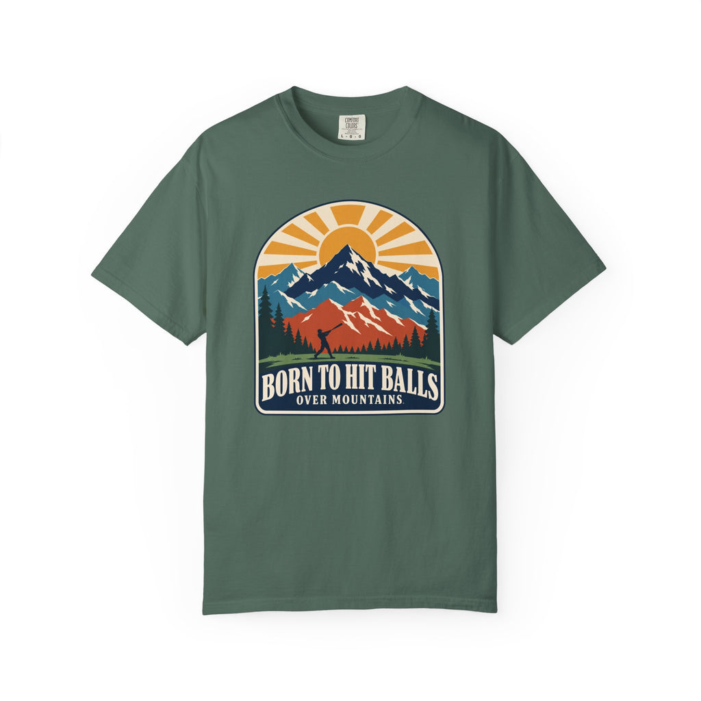 Born to Hit Balls Over Mountains T-Shirt — Unisex Vintage Mountain Comfort Colors Graphic Tee