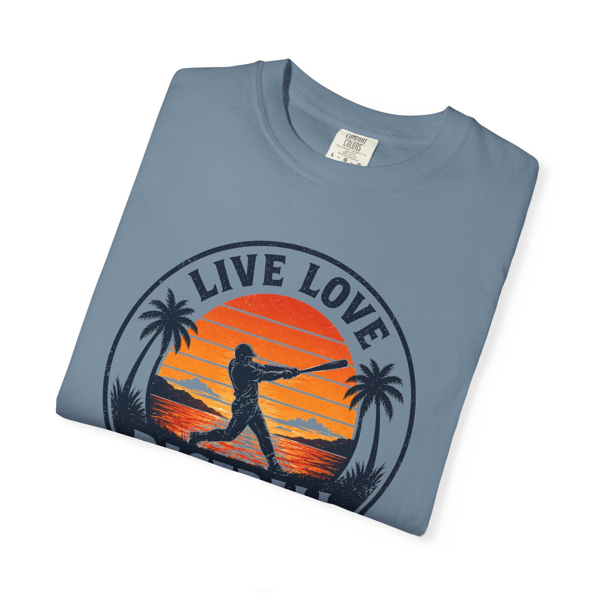 Live Love Baseball Unisex Garment-Dyed T-shirt