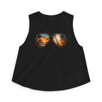 Baseball & Beach Sunglasses Crop Top — Summer Sunset Sports Graphic