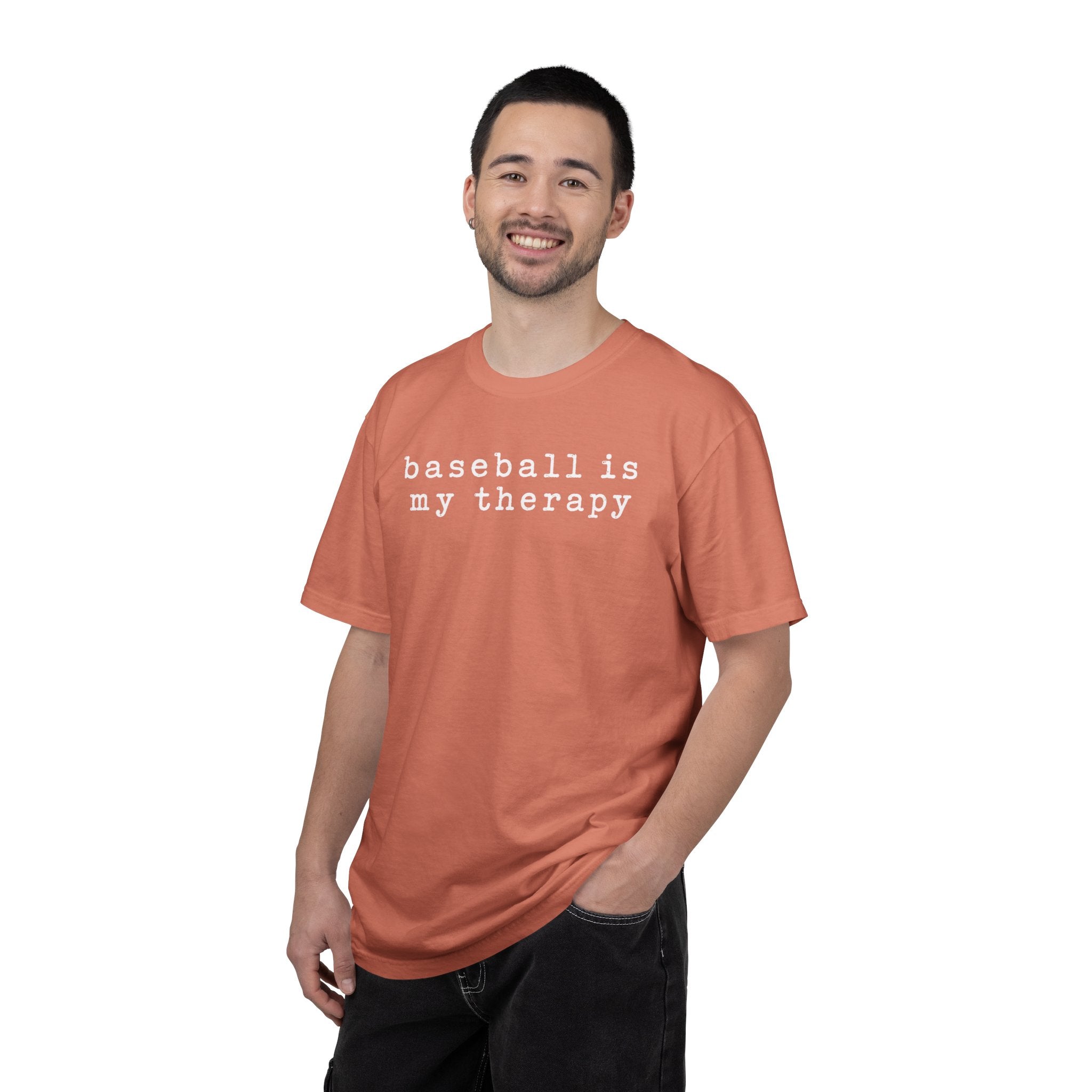 Adult Unisex "baseball is my therapy" Comfort Colors Garment-Dyed T-shirt
