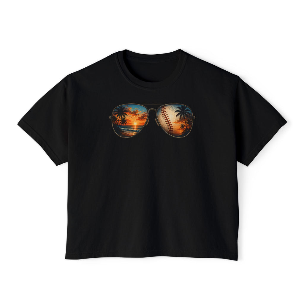 Sunglasses Sunset Baseball Women's Boxy Tee