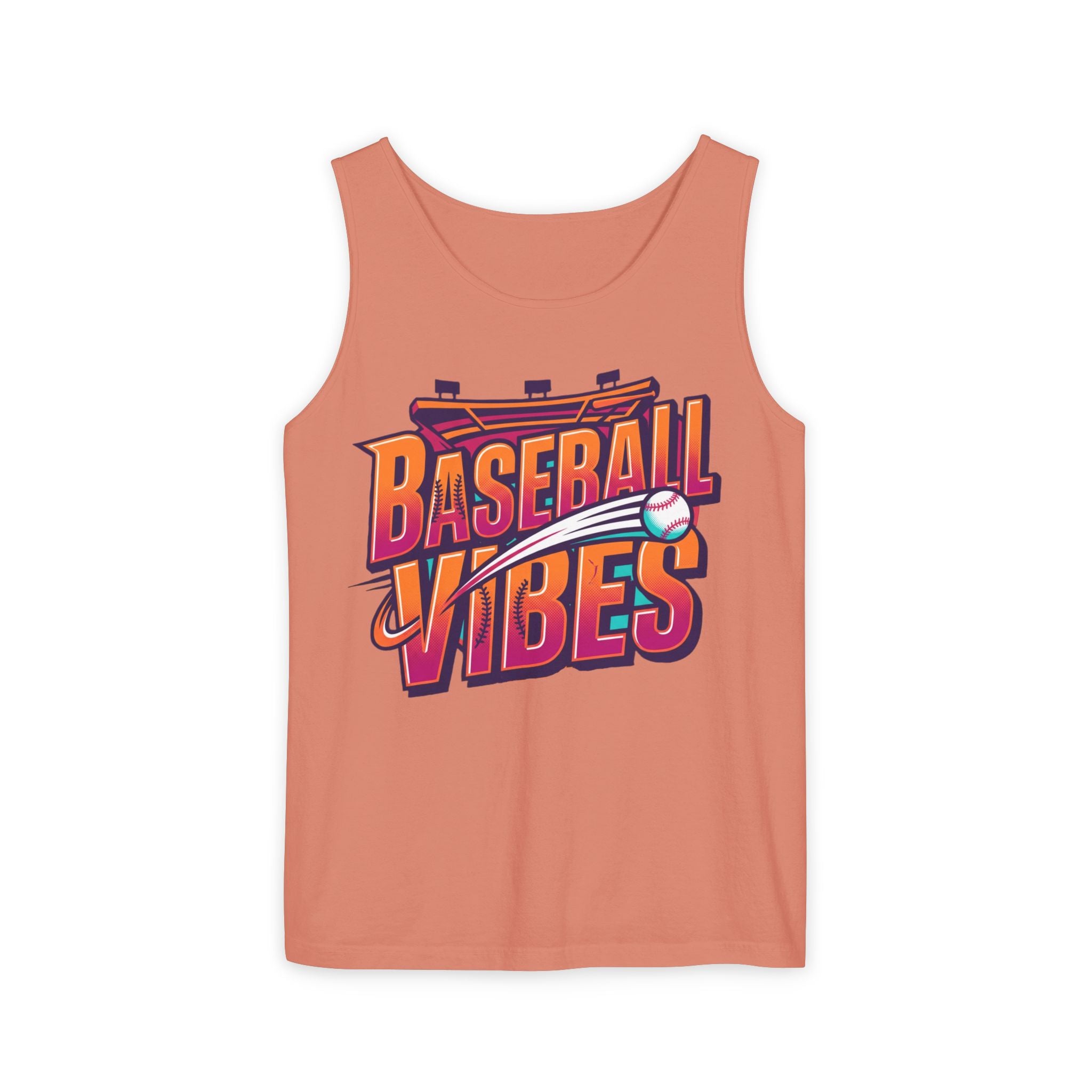 Baseball Vibes Tank Top — Retro Stadium Graphic Baseball Tee