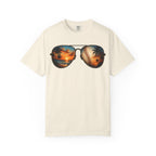 Sunglass Sunset Baseball T-Shirt — Beach & Sports Graphic Tee